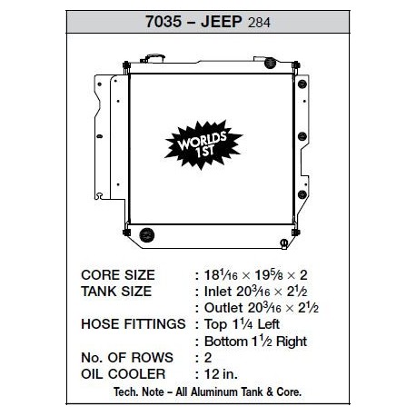 05-06 Jeep Wrangler Heavy Duty 2.4L & 4.0L Wrangler (w/quick-connect oil cooler) (Automatic & Manual)